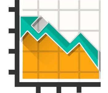 arrow up on a chart. arrow is green colour 